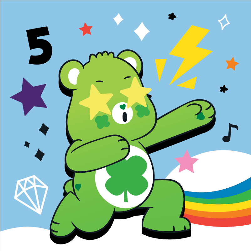 Dancing into the weekend like...  Good Luck and Funshine love a good dance party! Show us your dance moves and tag @carebears and #careoutloud for a chance to be featured on Instagram!