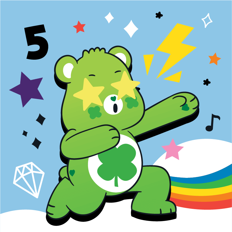 Danser le week-end comme...  Good Luck et Funshine aiment une bonne soirée dansante ! Montrez-nous vos pas de danse et taggez @carebears et #careoutloud pour avoir une chance de figurer sur Instagram !